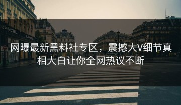 网曝最新黑料社专区，震撼大V细节真相大白让你全网热议不断