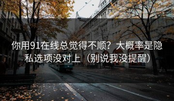 你用91在线总觉得不顺？大概率是隐私选项没对上（别说我没提醒）