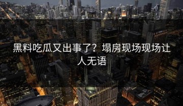黑料吃瓜又出事了？塌房现场现场让人无语