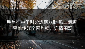 明星在中午时分遭遇八卦 热血沸腾，蜜桃传媒全网炸锅，详情围观