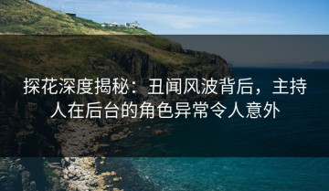 探花深度揭秘：丑闻风波背后，主持人在后台的角色异常令人意外