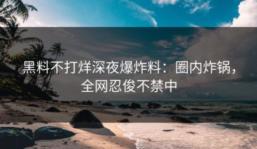 黑料不打烊深夜爆炸料：圈内炸锅，全网忍俊不禁中