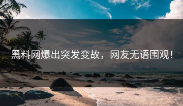 黑料网爆出突发变故，网友无语围观！