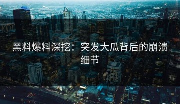 黑料爆料深挖：突发大瓜背后的崩溃细节