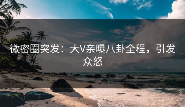微密圈突发：大V亲曝八卦全程，引发众怒