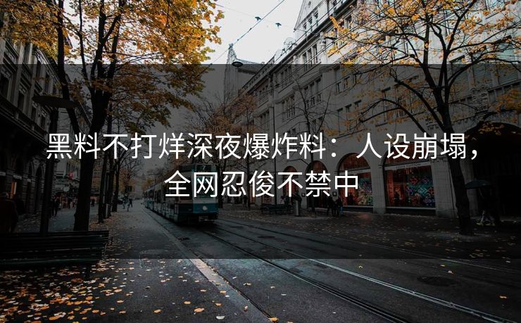 黑料不打烊深夜爆炸料：人设崩塌，全网忍俊不禁中