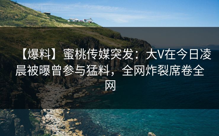 【爆料】蜜桃传媒突发：大V在今日凌晨被曝曾参与猛料，全网炸裂席卷全网