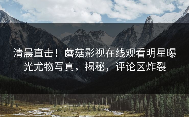 清晨直击！蘑菇影视在线观看明星曝光尤物写真，揭秘，评论区炸裂
