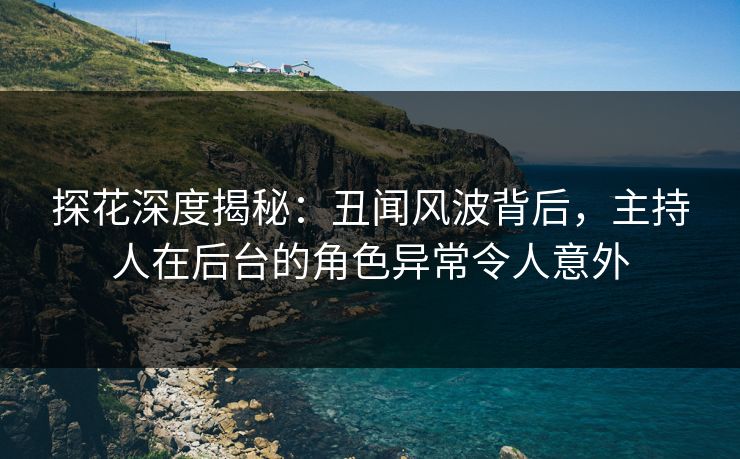探花深度揭秘：丑闻风波背后，主持人在后台的角色异常令人意外