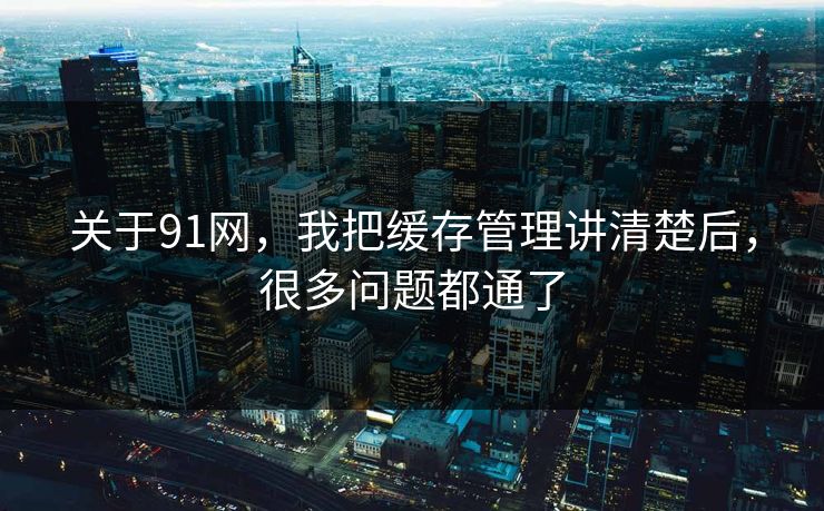 关于91网，我把缓存管理讲清楚后，很多问题都通了